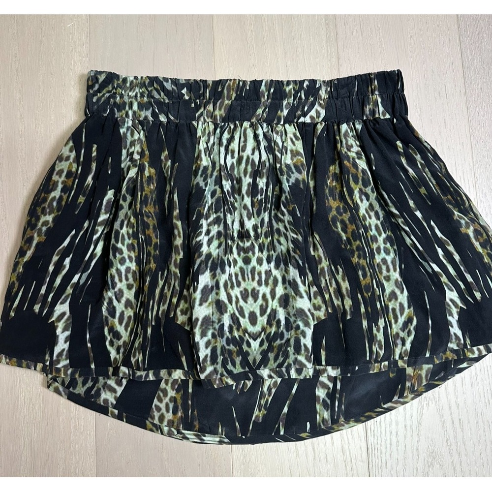 IRO Dafne Silk Mini Skirt Chic Animal Print Abstract Y3K Pull On EU38 US M
